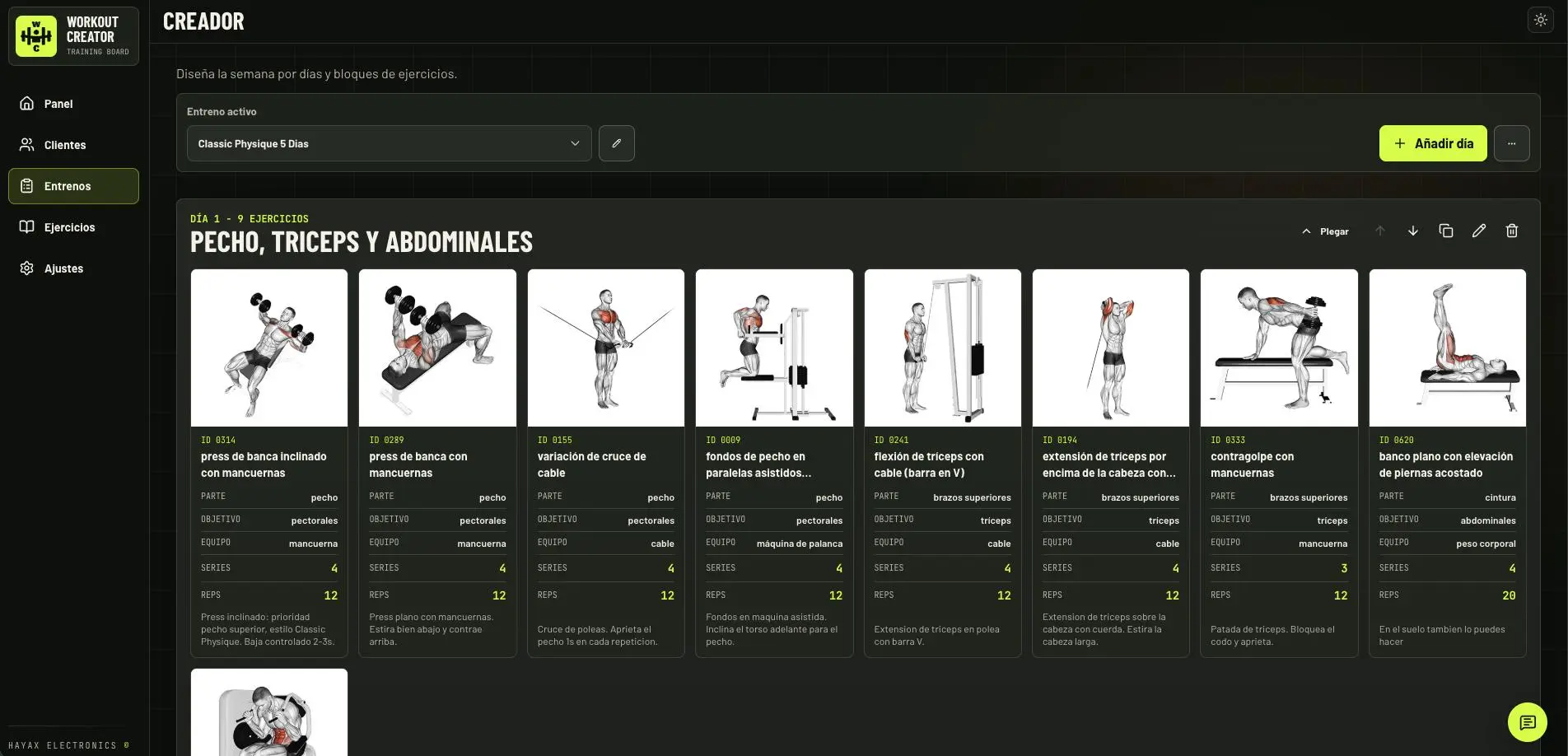 Captura de pantalla de Workout Creator